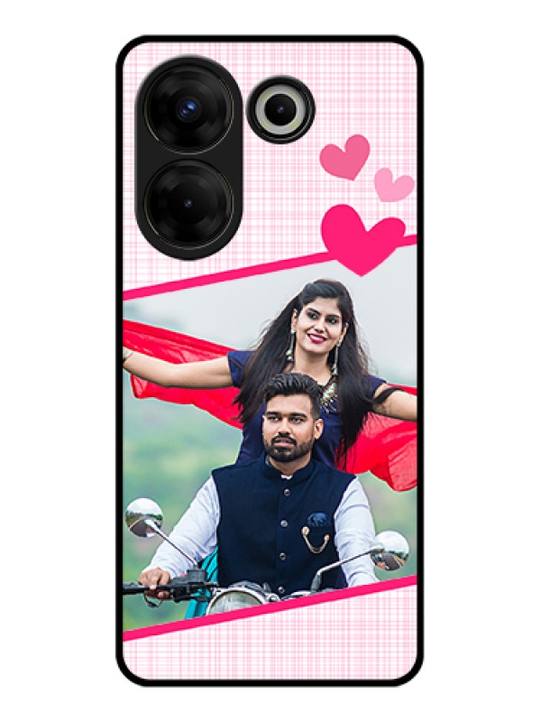 Custom Tecno Camon 20 Pro Custom Glass Phone Case - Love Shape Heart Design