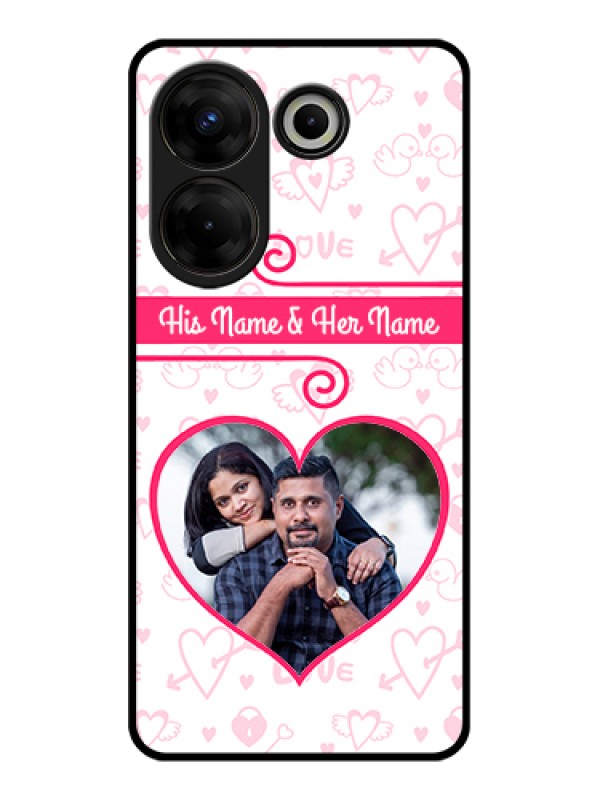Custom Tecno Camon 20 Pro Custom Glass Phone Case - Heart Shape Love Design