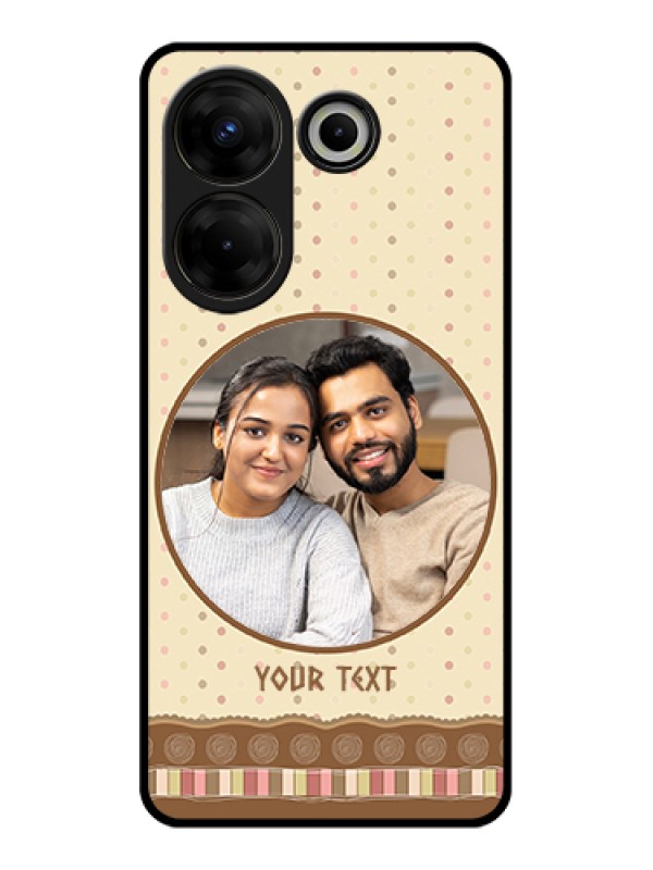 Custom Tecno Camon 20 Pro Custom Glass Phone Case - Brown Dotted Mobile Case Design