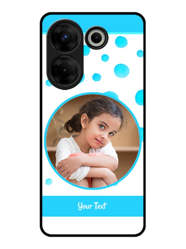 Custom Tecno Camon 20 Pro Custom Glass Phone Case - Blue Bubbles Pattern Design
