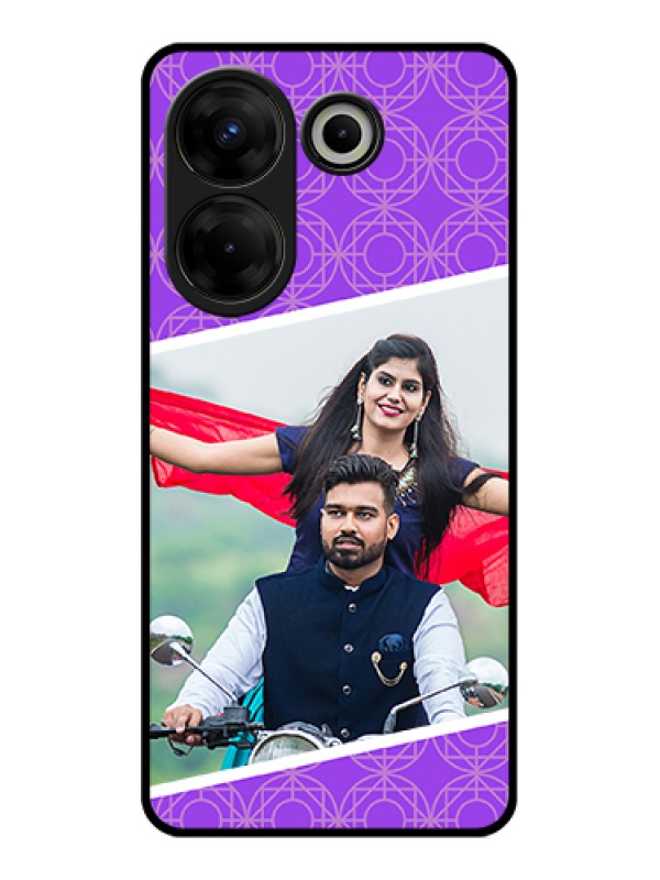 Custom Tecno Camon 20 Pro Custom Glass Phone Case - Violet Color Pattern Design