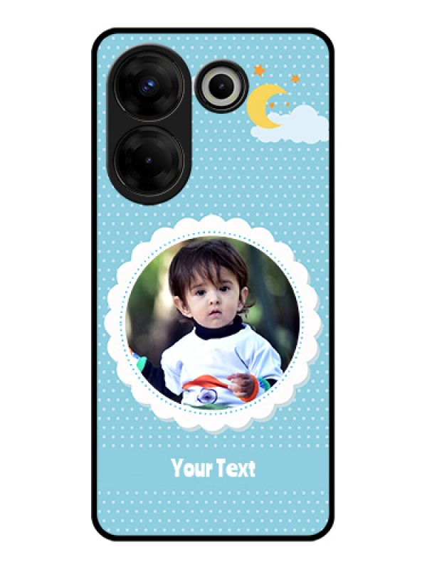 Custom Tecno Camon 20 Pro Custom Glass Phone Case - Violet Pattern Design