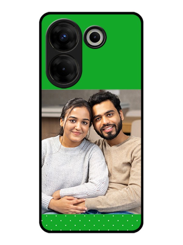 Custom Tecno Camon 20 Pro Custom Glass Phone Case - Green Pattern Design