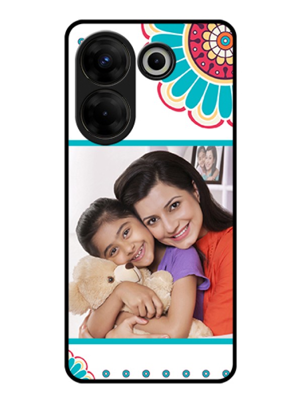 Custom Tecno Camon 20 Pro Custom Glass Phone Case - Flower Design