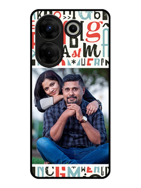Custom Tecno Camon 20 Pro Custom Glass Phone Case - Alphabet Design