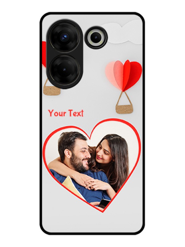 Custom Tecno Camon 20 Pro Custom Glass Phone Case - Parachute Love Design
