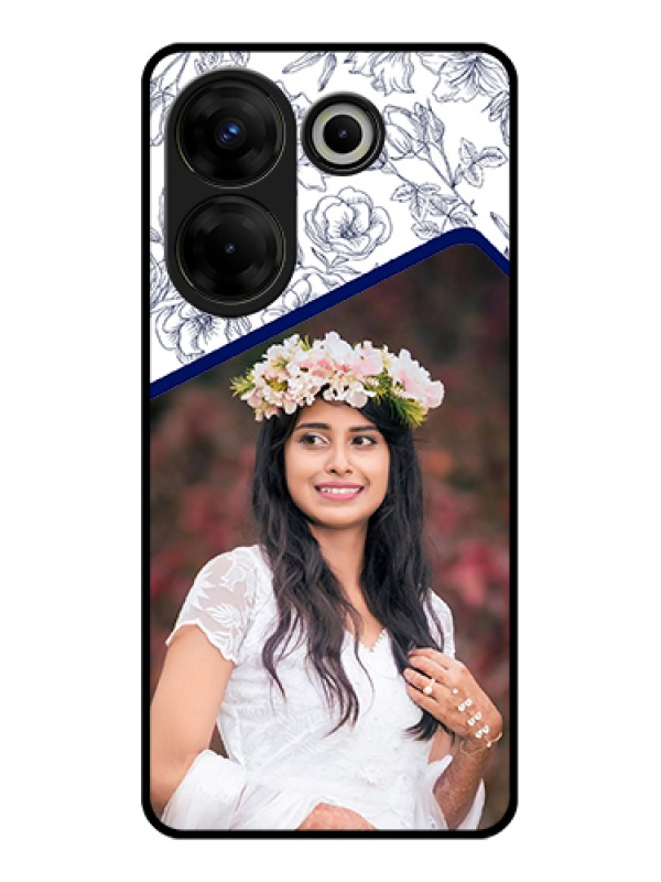 Custom Tecno Camon 20 Pro Custom Glass Phone Case - Classy Floral Design