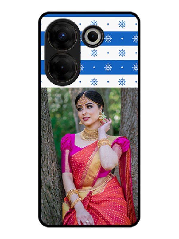 Custom Tecno Camon 20 Pro Custom Glass Phone Case - Snow Pattern Design