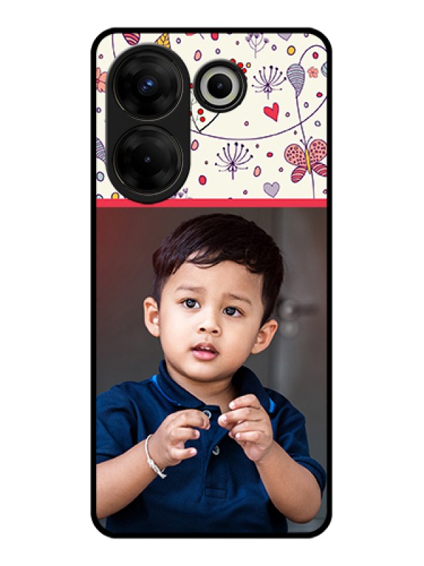 Custom Tecno Camon 20 Pro Custom Glass Phone Case - Premium Floral Design