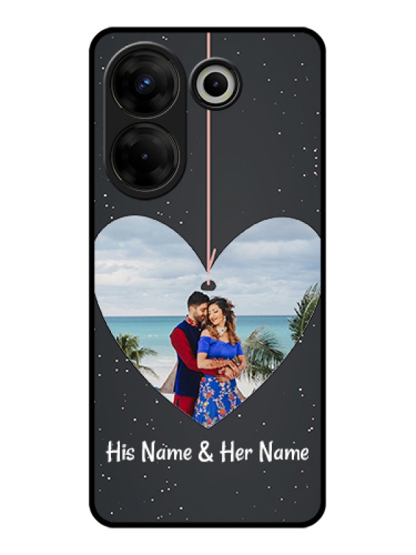 Custom Tecno Camon 20 Pro Custom Glass Phone Case - Hanging Heart Design