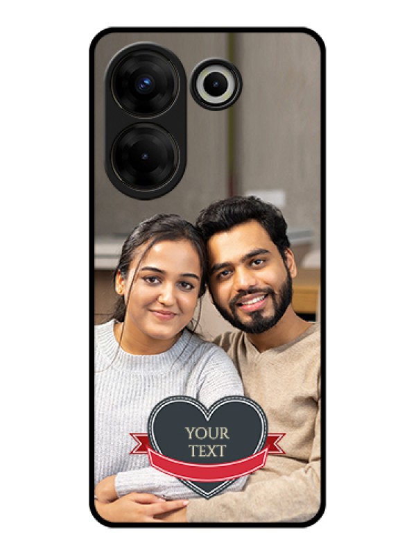 Custom Tecno Camon 20 Pro Custom Glass Phone Case - Just Married Couple Design