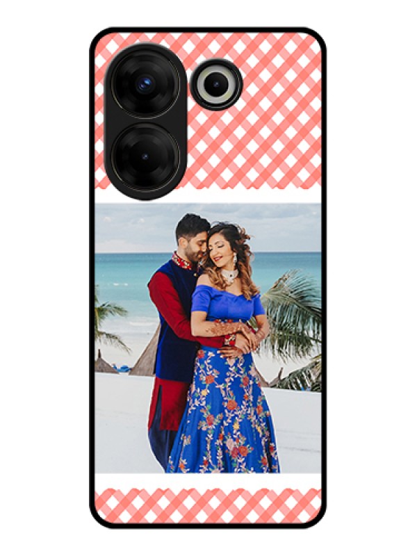 Custom Tecno Camon 20 Pro Custom Glass Phone Case - Pink Pattern Design