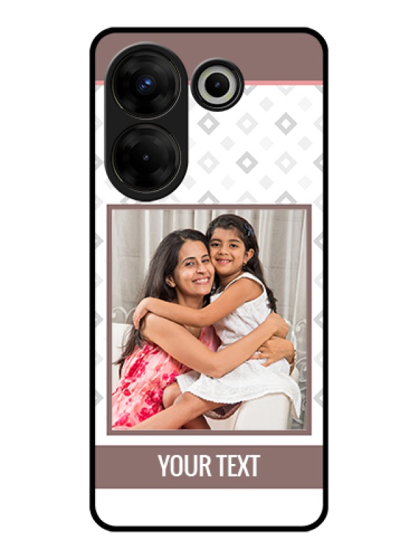 Custom Tecno Camon 20 Pro Custom Glass Phone Case - Simple Diamond Design