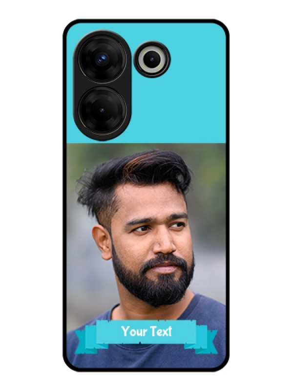 Custom Tecno Camon 20 Pro Custom Glass Phone Case - Blue Color Design