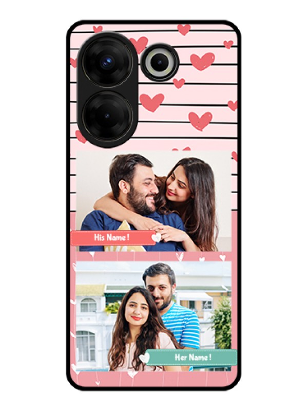 Custom Tecno Camon 20 Pro Custom Glass Phone Case - Photo With Heart Design