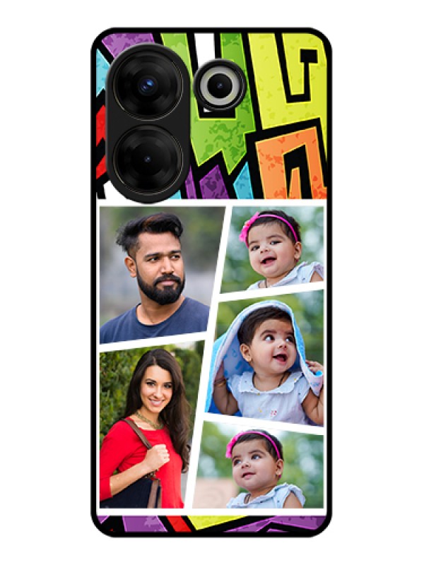 Custom Tecno Camon 20 Pro Custom Glass Phone Case - Graffiti Pattern Design
