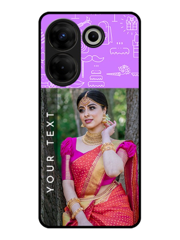 Custom Tecno Camon 20 Pro Custom Glass Phone Case - Birthday Icons Design