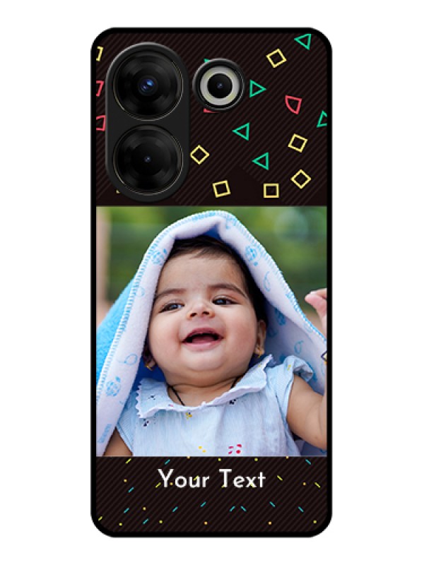 Custom Tecno Camon 20 Pro Custom Glass Phone Case - With Confetti Birthday Design