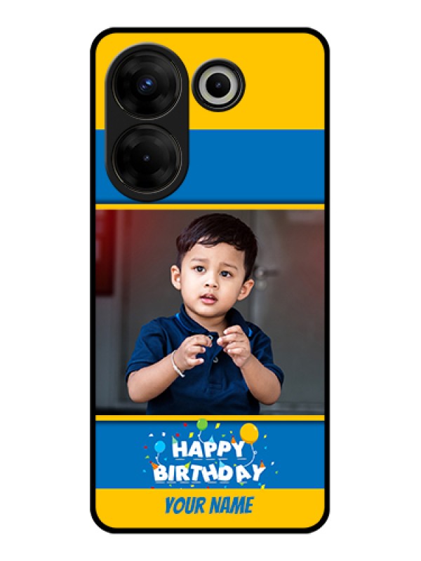Custom Tecno Camon 20 Pro Custom Glass Phone Case - Birthday Wishes Design