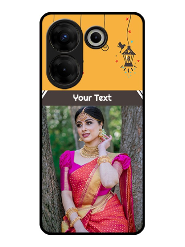 Custom Tecno Camon 20 Pro Custom Glass Phone Case - With Family Picture And Icons