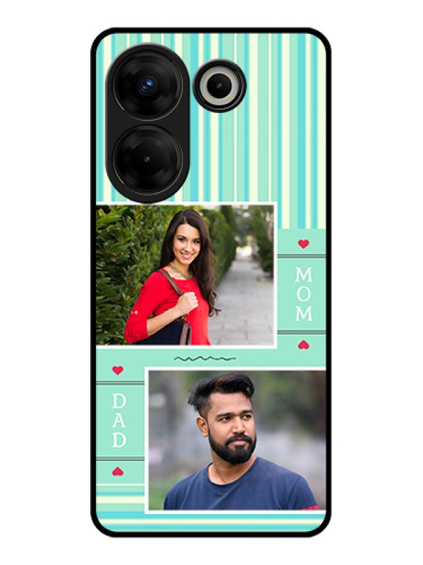 Custom Tecno Camon 20 Pro Custom Glass Phone Case - Mom & Dad Pic Design