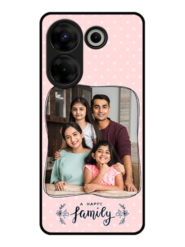 Custom Tecno Camon 20 Pro Custom Glass Phone Case - Family With Dots Design