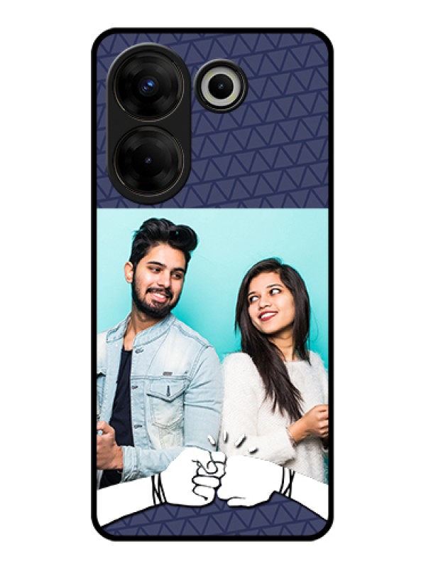Custom Tecno Camon 20 Pro Custom Glass Phone Case - With Best Friends Design