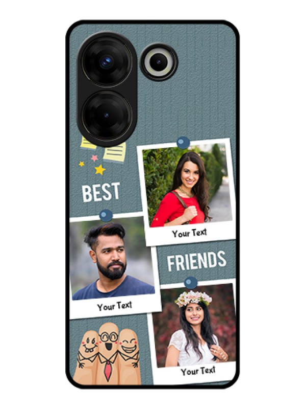 Custom Tecno Camon 20 Pro Custom Glass Phone Case - Sticky Frames And Friendship Design