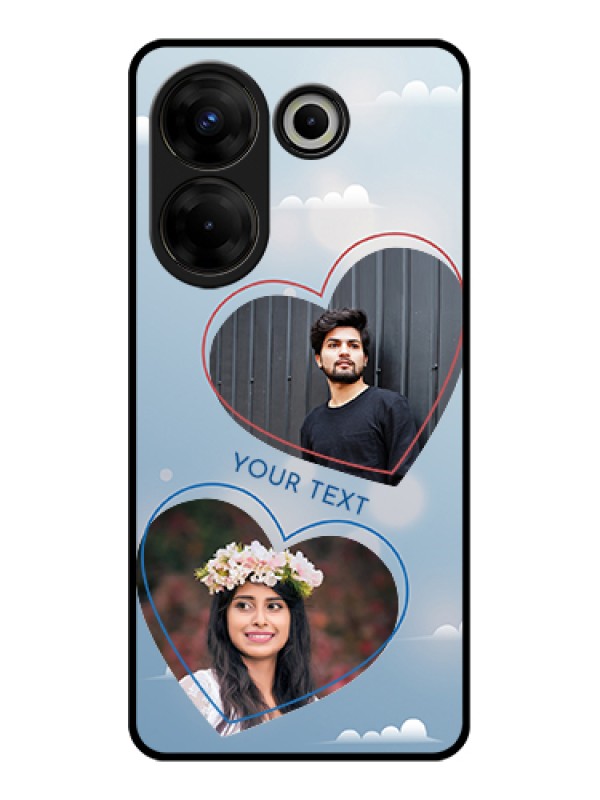 Custom Tecno Camon 20 Pro Custom Glass Phone Case - Blue Color Couple Design