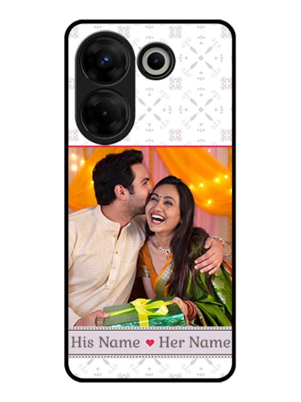 Custom Tecno Camon 20 Pro Custom Glass Phone Case - With Photo And Ethnic Design