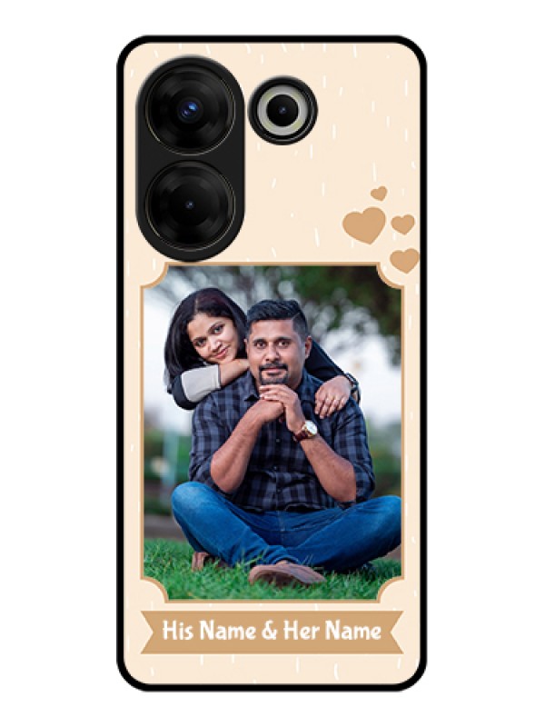 Custom Tecno Camon 20 Pro Custom Glass Phone Case - With Confetti Love Design