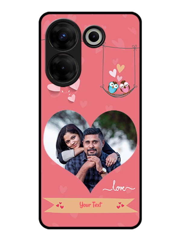 Custom Tecno Camon 20 Pro Custom Glass Phone Case - Peach Color Love Design