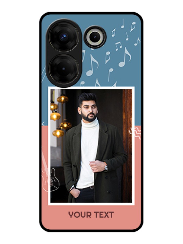 Custom Tecno Camon 20 Pro Custom Glass Phone Case - With Color Musical Note Design