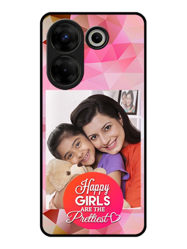 Custom Tecno Camon 20 Pro Custom Glass Phone Case - Abstract Triangle Design