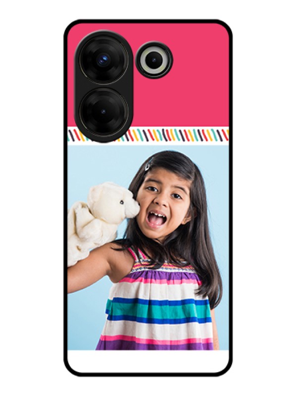 Custom Tecno Camon 20 Pro Custom Glass Phone Case - Line Art Design