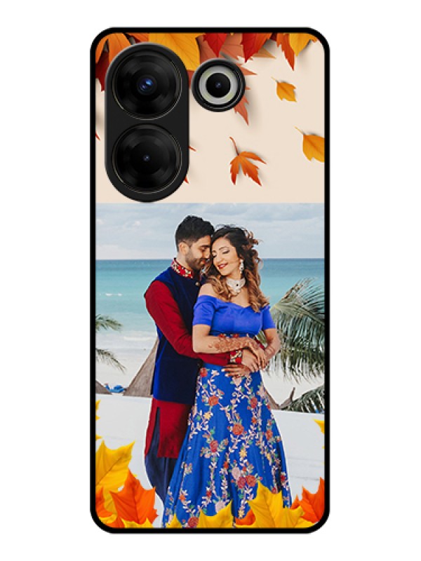 Custom Tecno Camon 20 Pro Custom Glass Phone Case - Autumn Maple Leaves Design