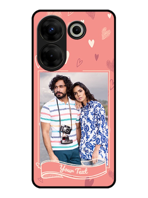 Custom Tecno Camon 20 Pro Custom Glass Phone Case - Love Doodle Art Design