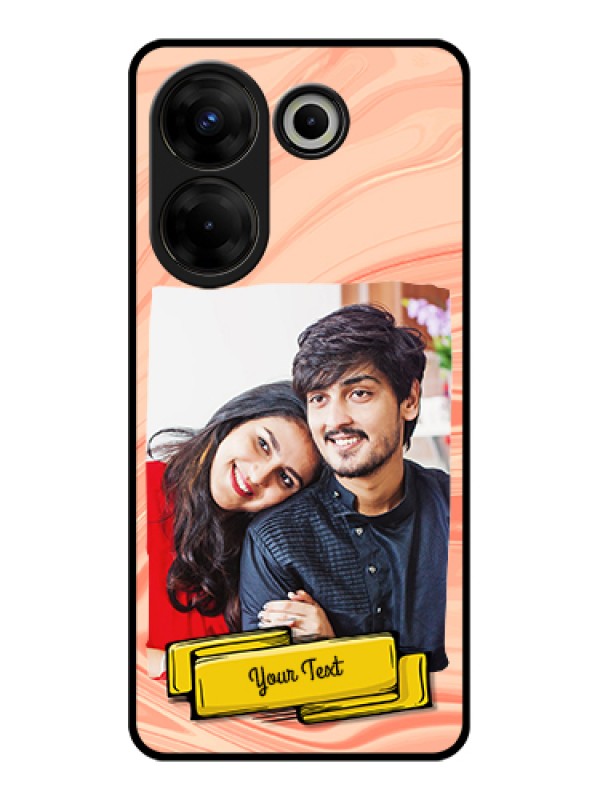 Custom Tecno Camon 20 Pro Custom Glass Phone Case - Marble Texture Design