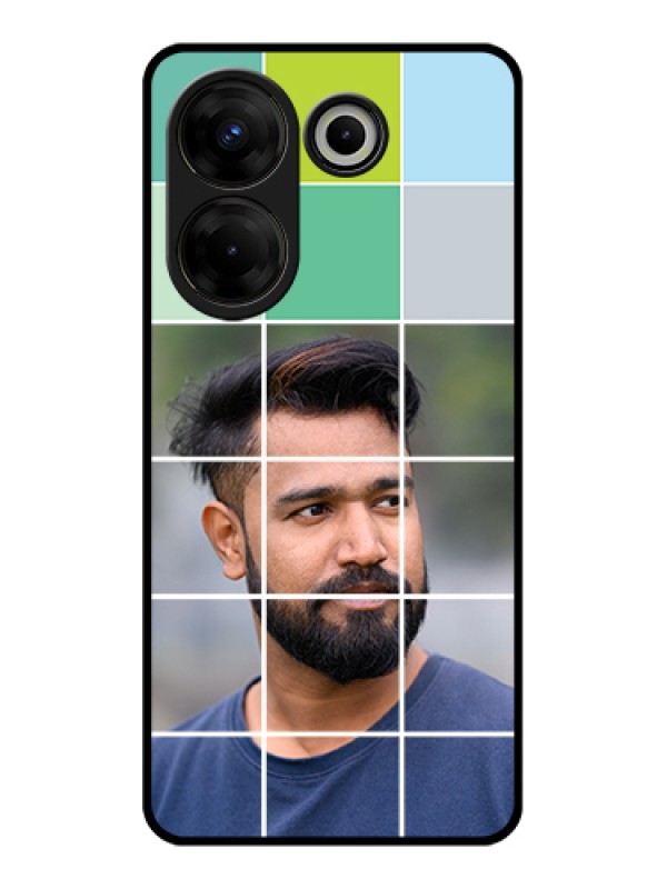 Custom Tecno Camon 20 Pro Custom Glass Phone Case - With White Box Pattern