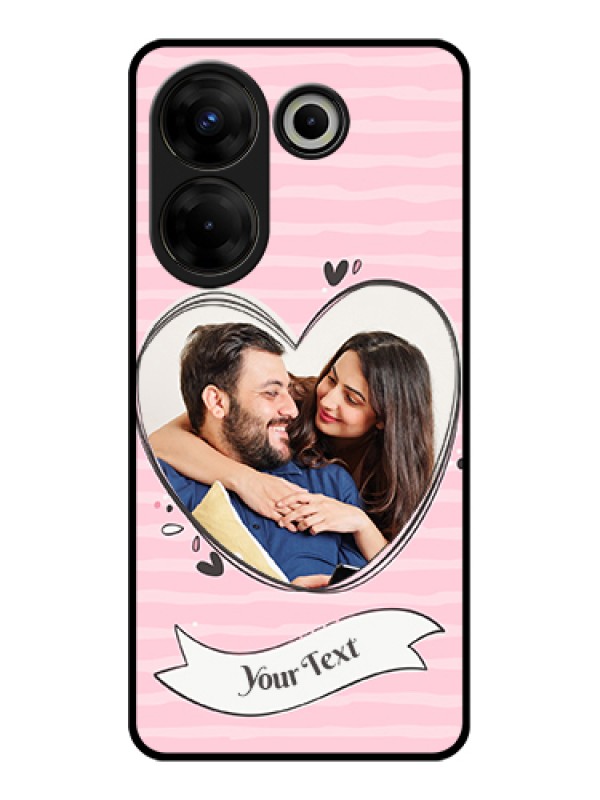 Custom Tecno Camon 20 Pro Custom Glass Phone Case - Vintage Heart Design