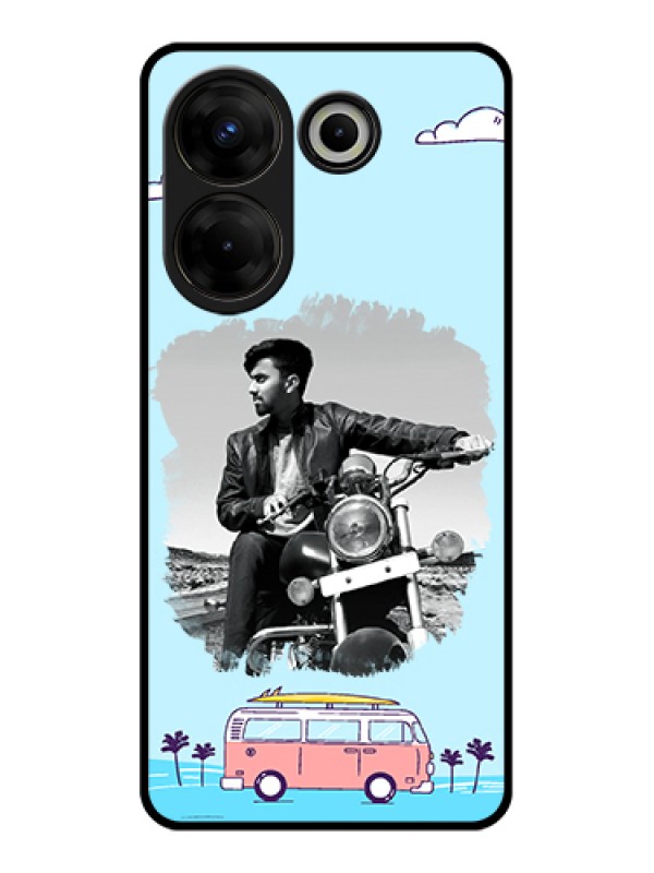 Custom Tecno Camon 20 Pro Custom Glass Phone Case - Travel & Adventure Design