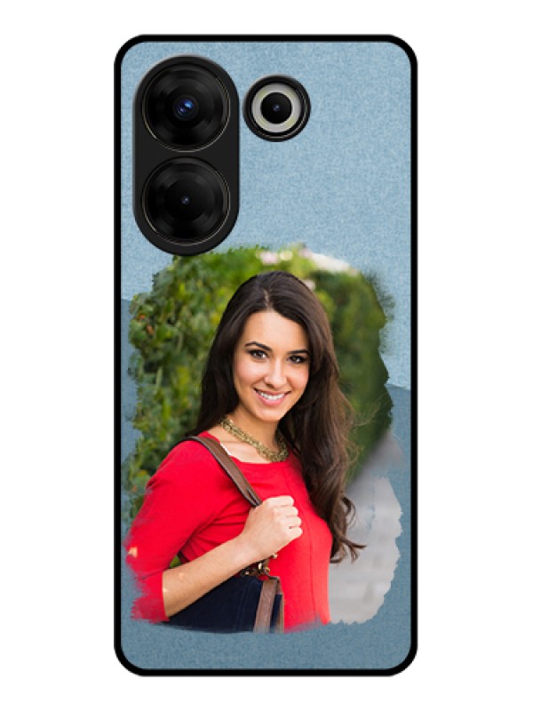 Custom Tecno Camon 20 Pro Custom Glass Phone Case - Grunge Line Art Design