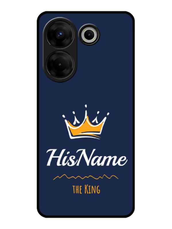 Custom Tecno Camon 20 Pro Custom Glass Phone Case - King With Name Design