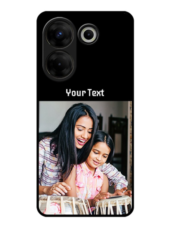 Custom Tecno Camon 20 Pro Custom Glass Phone Case - Photo With Name Design