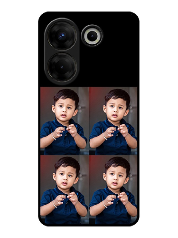 Custom Tecno Camon 20 Pro Custom Glass Phone Case - 4 Image Holder Design