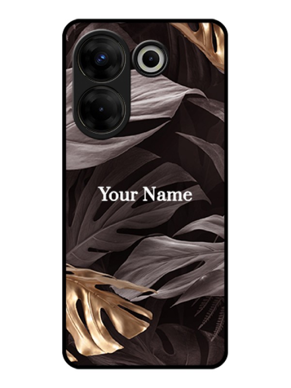 Custom Tecno Camon 20 Pro Custom Glass Phone Case - Wild Leaves Digital Paint Design