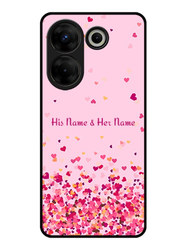 Custom Tecno Camon 20 Pro Custom Glass Phone Case - Floating Hearts Design