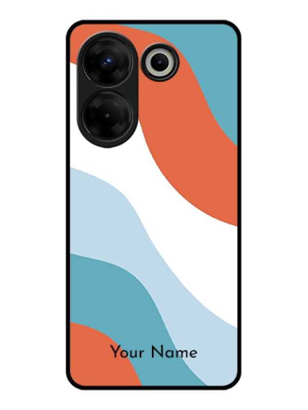 Custom Tecno Camon 20 Pro Custom Glass Phone Case - Coloured Waves Design