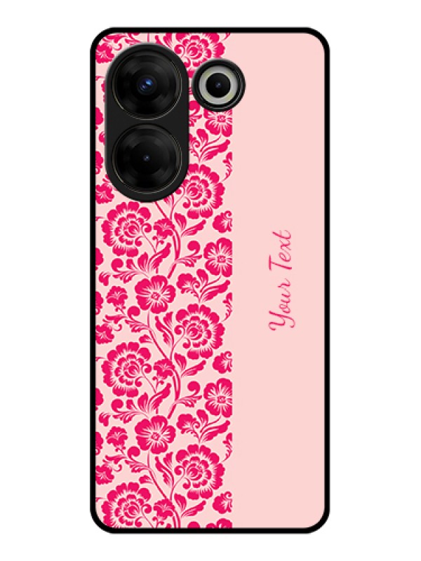 Custom Tecno Camon 20 Pro Custom Glass Phone Case - Attractive Floral Pattern Design