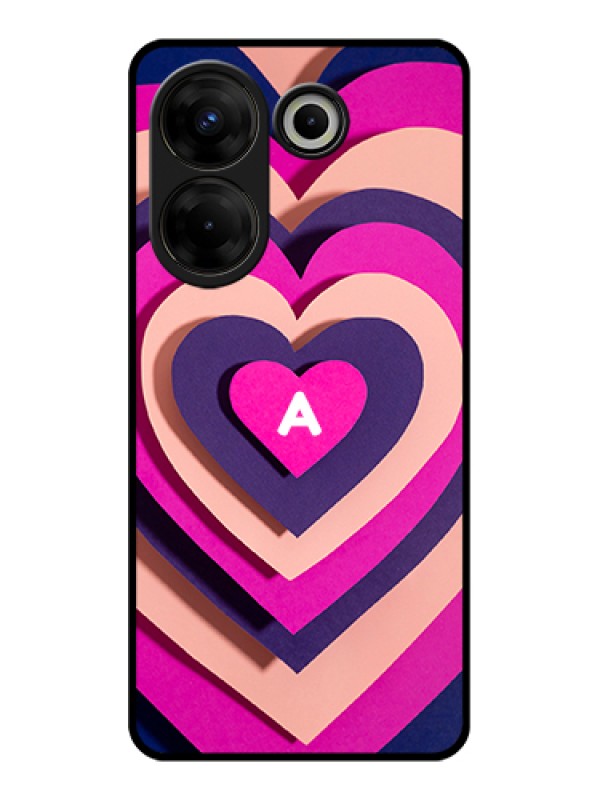 Custom Tecno Camon 20 Pro Custom Glass Phone Case - Cute Heart Pattern Design